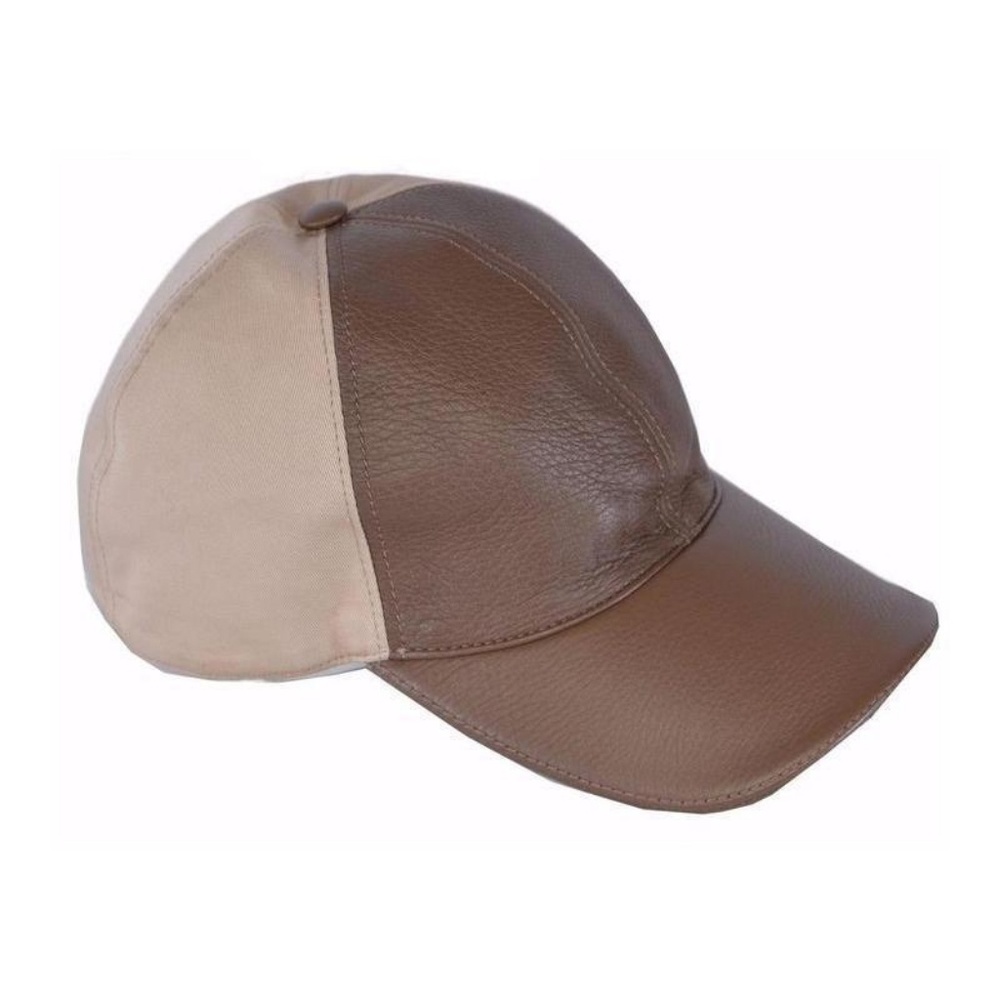 Gucci Classic Leather Beige Baseball Cap Brown